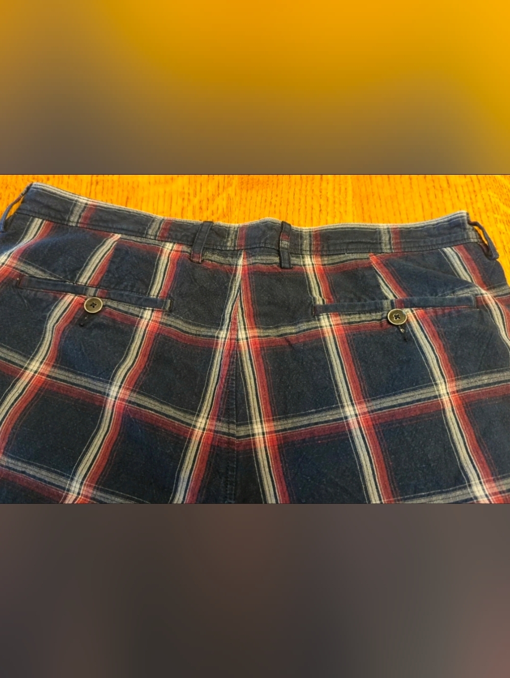 Tommy Bahama Linen/Cotton Shorts  Blue, Red White Plaid- Paradise Nation Size 34 - Picture 3 of 10